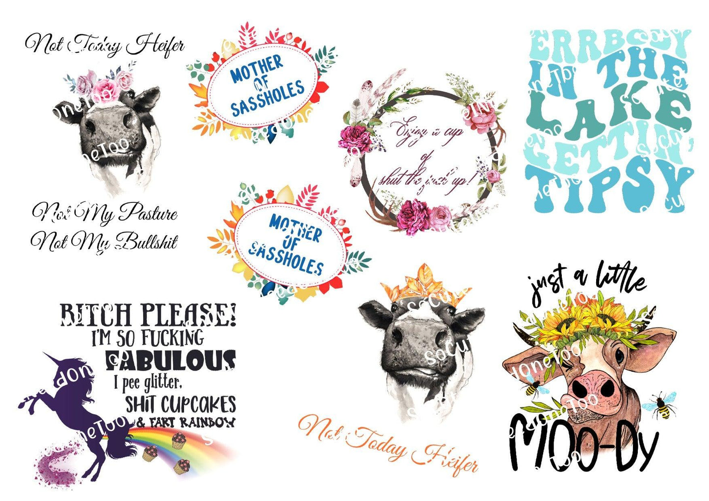 Adult Decals #3 Waterslide Decals - SoCuteINeedOneToo