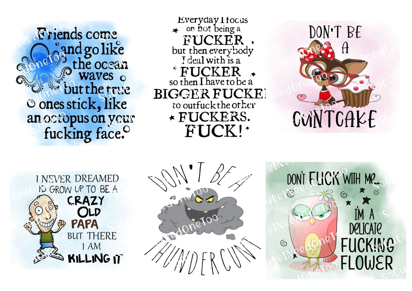 Adult Decals #6 Waterslide Decals - SoCuteINeedOneToo