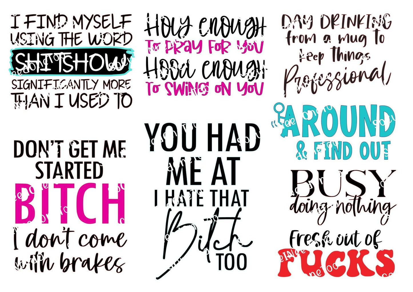 Adult Humor #3 Waterslide Decals - SoCuteINeedOneToo