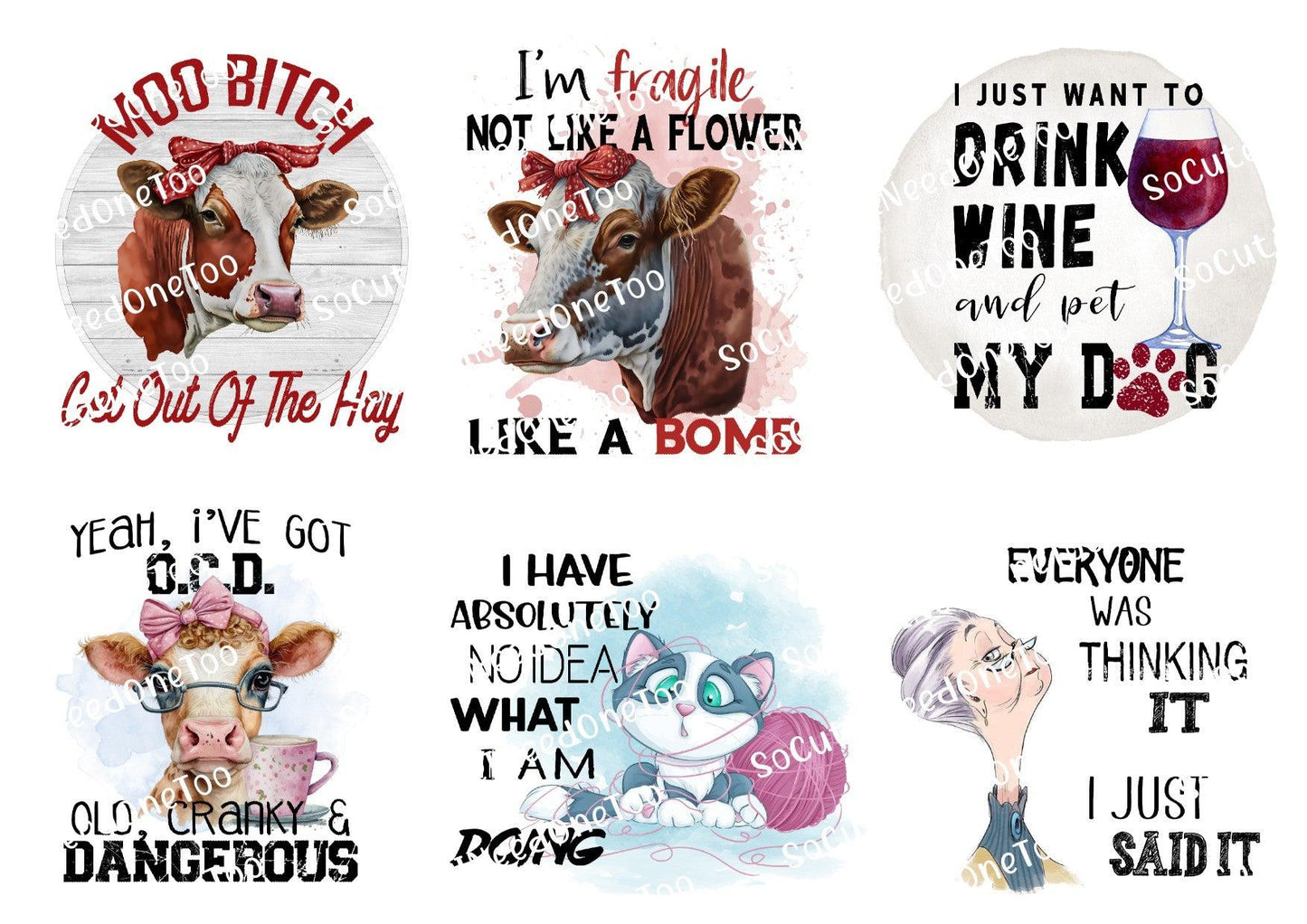 Adult - Moo Bitch Waterslide Decals - SoCuteINeedOneToo