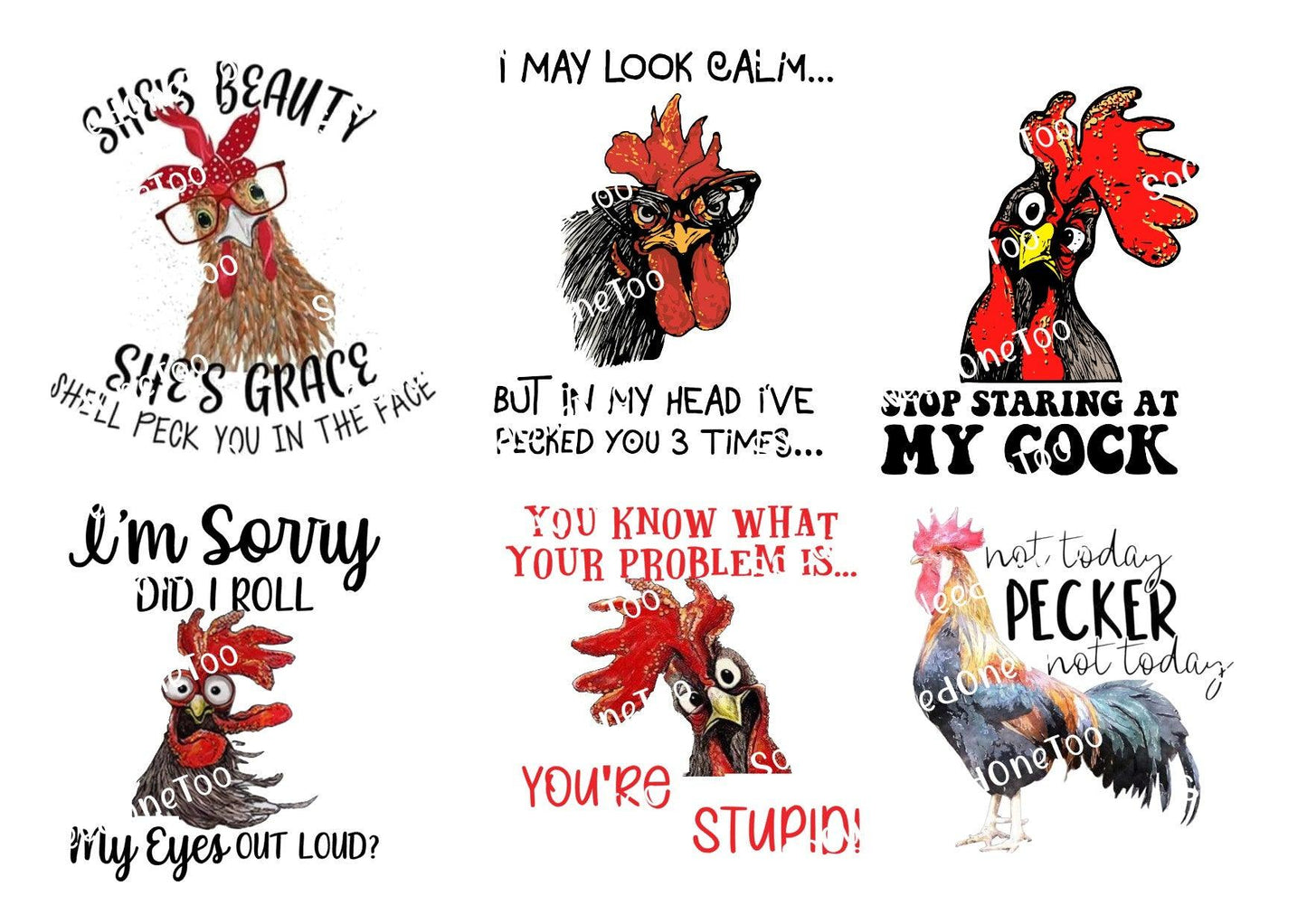 Adult Sayings #2 Waterslide Decals - SoCuteINeedOneToo