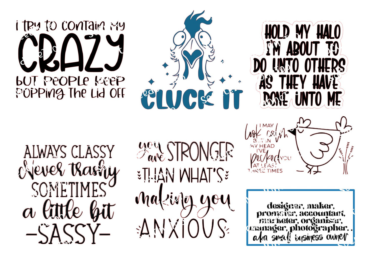 Adult Sayings - Cluck It Waterslide Decals - SoCuteINeedOneToo