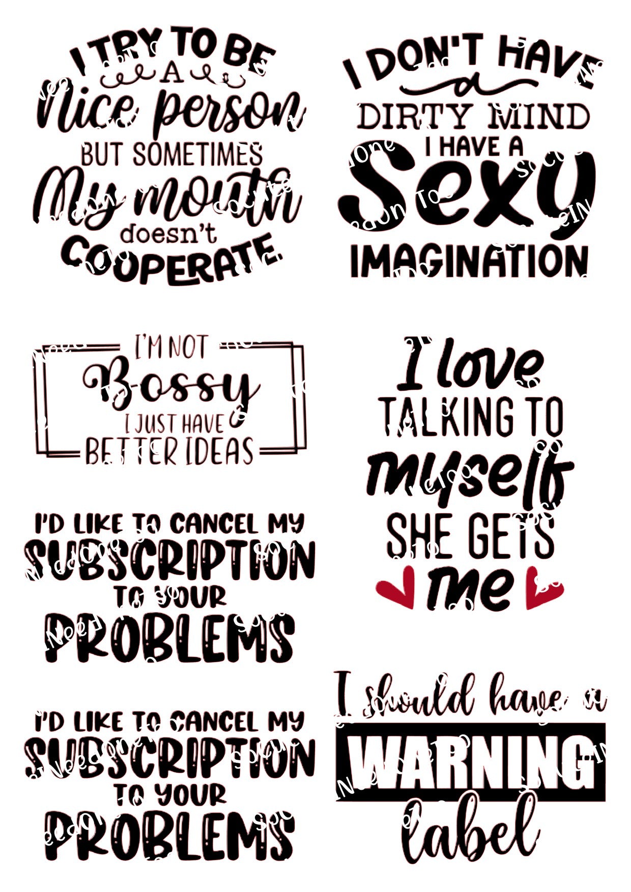 Adult Sayings - I Try To Be Decals - SoCuteINeedOneToo