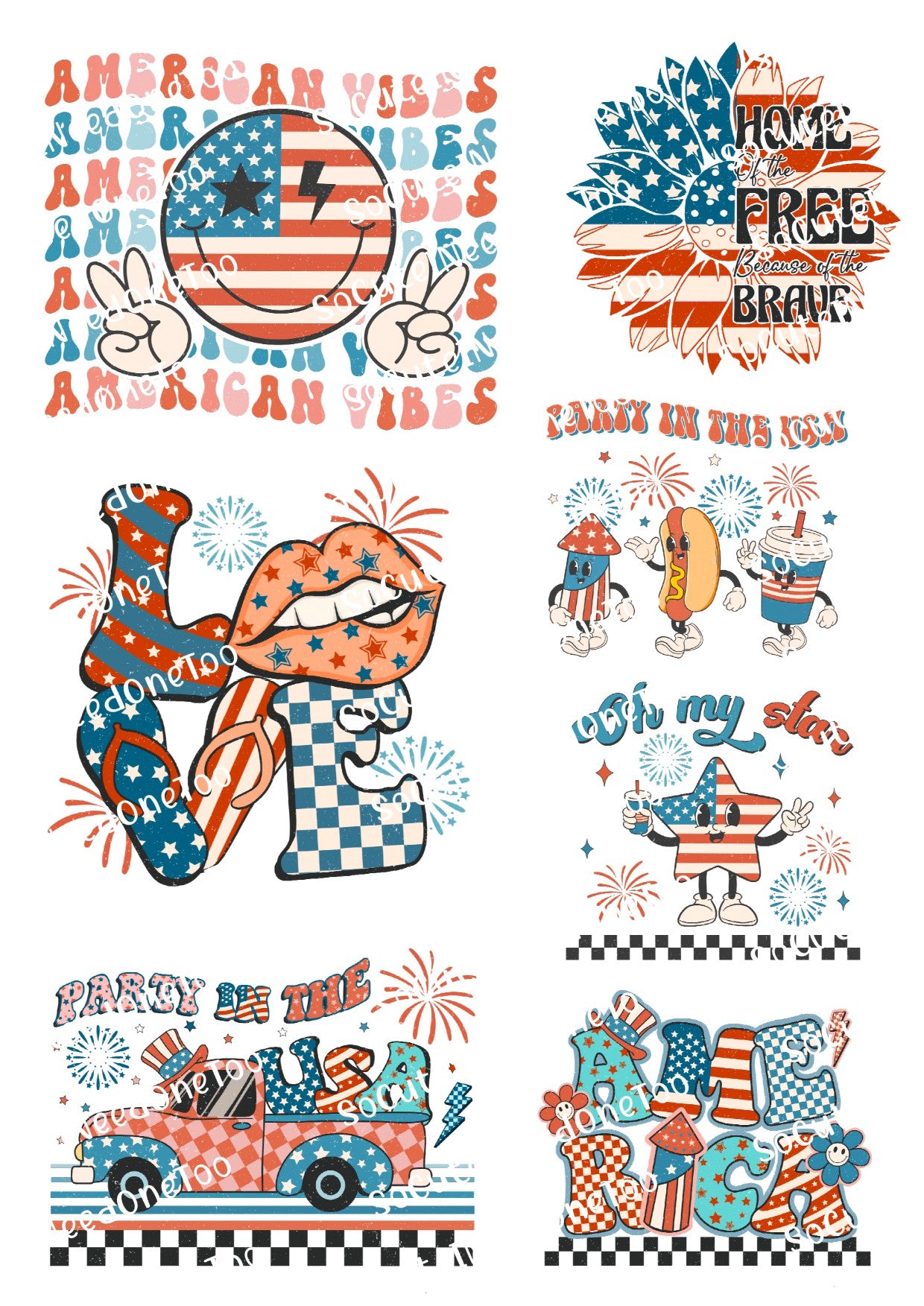 America - Party In The USA Waterslide Decals - SoCuteINeedOneToo
