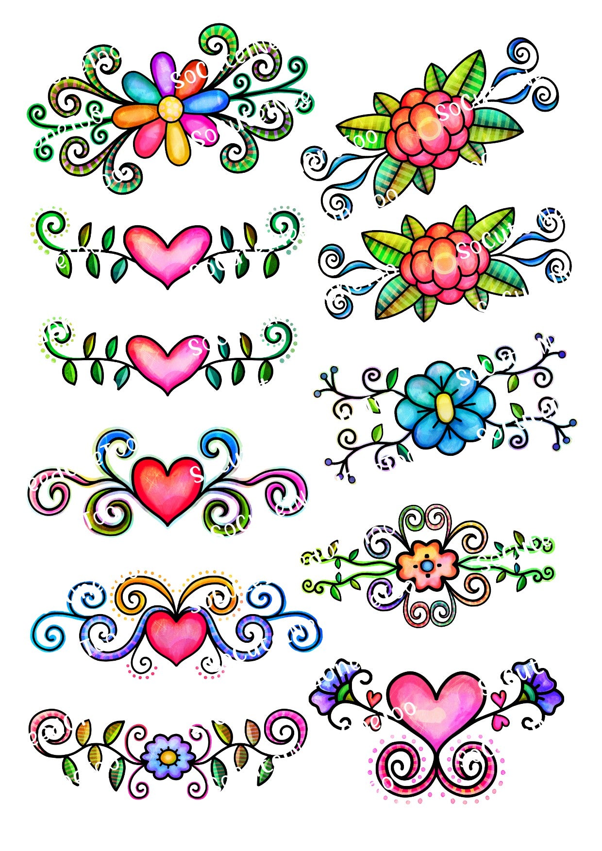 Beautiful Scrolls Waterslide Decals - SoCuteINeedOneToo