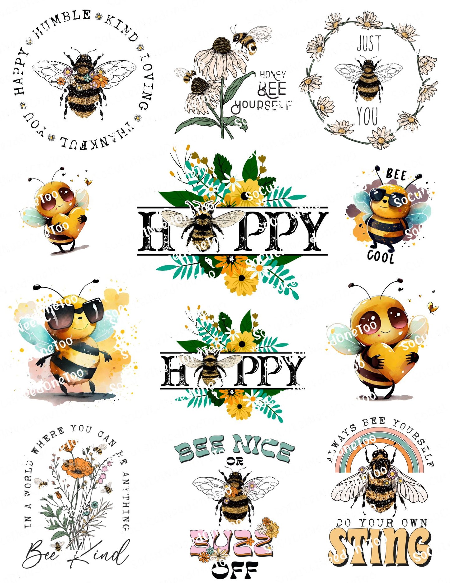 Bee #13 Waterslide Decals - SoCuteINeedOneToo