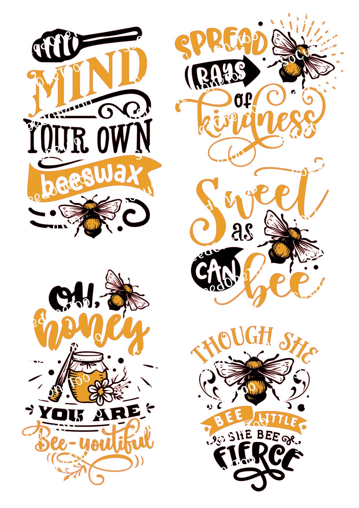 Bee #3 Waterslide Decals - SoCuteINeedOneToo