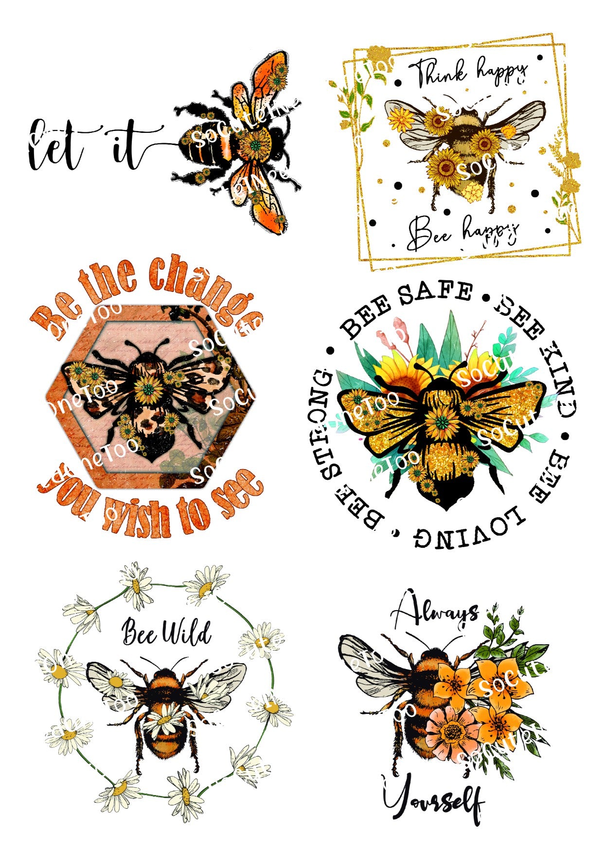 BEE #6 Waterslide Decals - SoCuteINeedOneToo