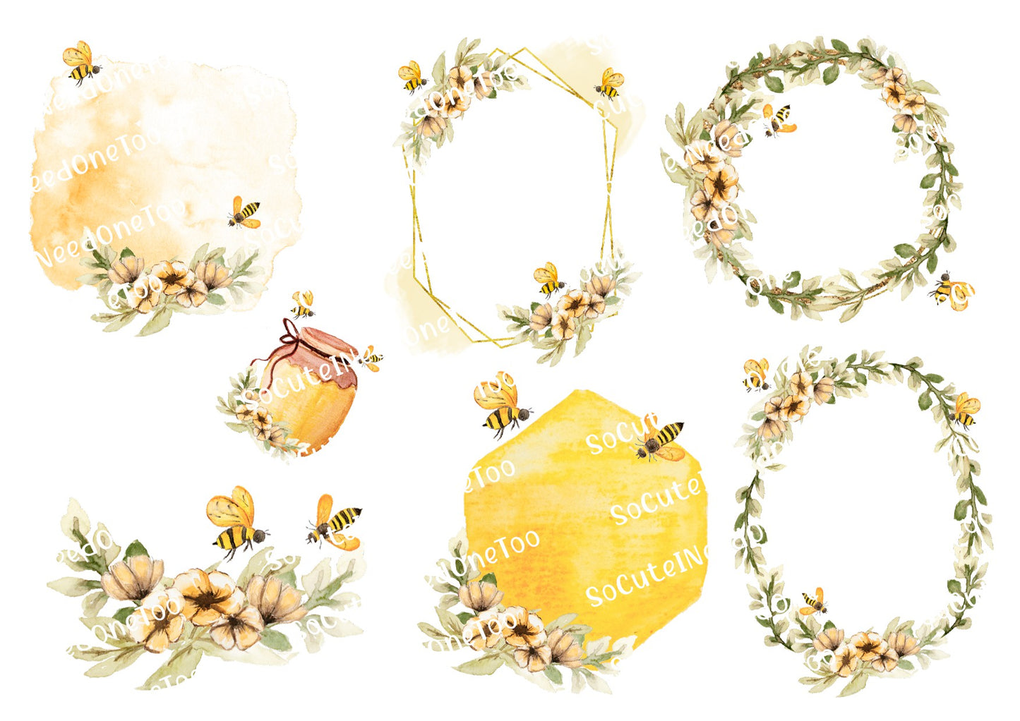 Bee Frame Waterslide Decals - SoCuteINeedOneToo