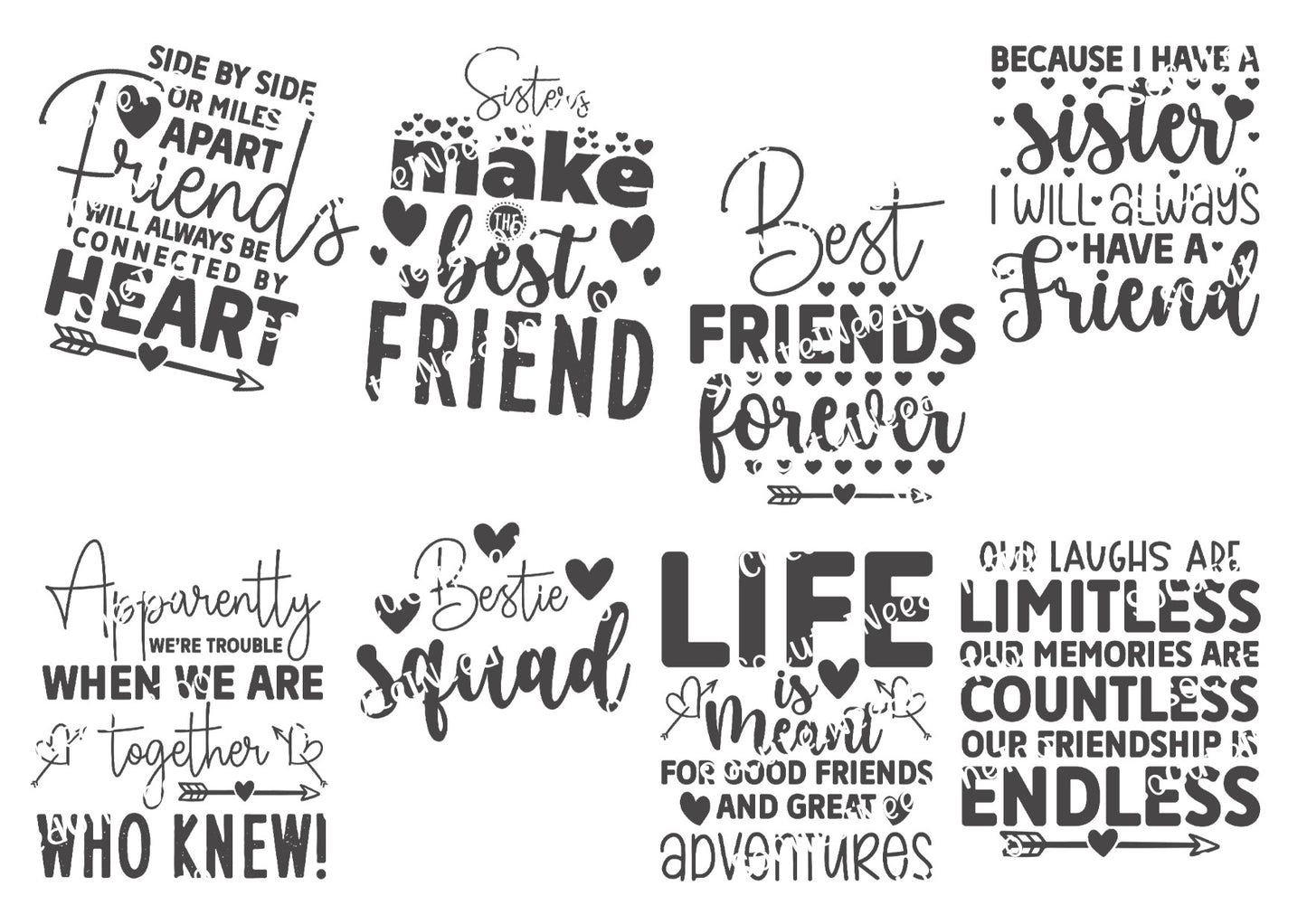 Best Friends & Sisters Waterslide Decals - SoCuteINeedOneToo