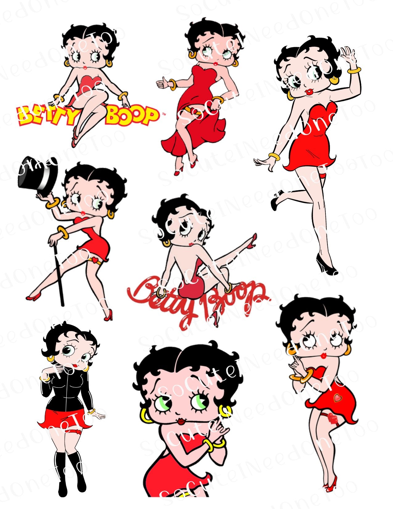 Betty Boop #2 Waterslide Decals - SoCuteINeedOneToo