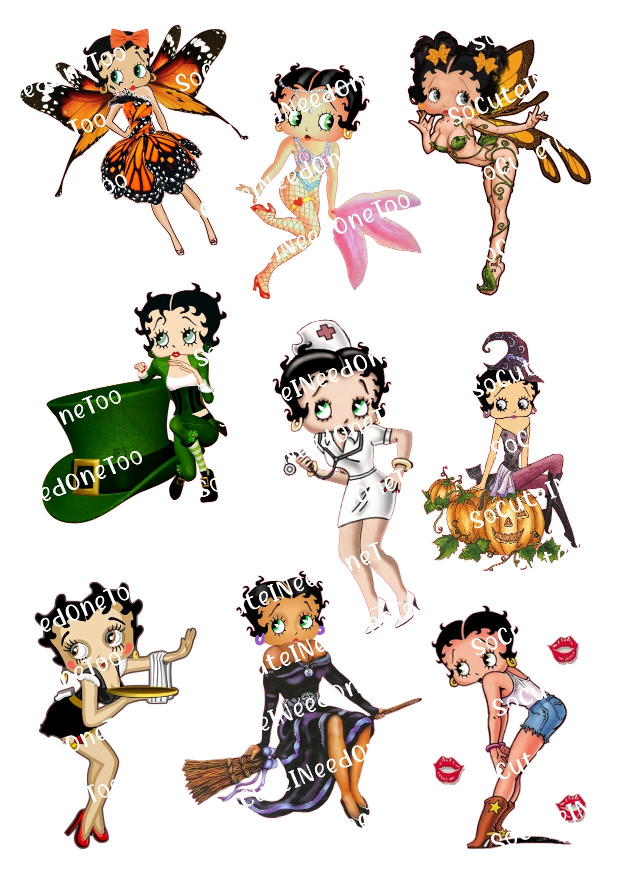 Betty Boop #6 Waterslide Decals - SoCuteINeedOneToo