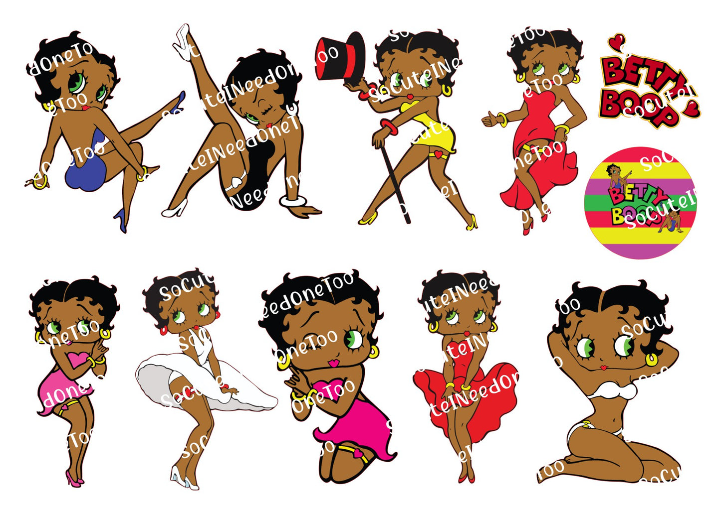 Betty Boop #7 Waterslide Decals - SoCuteINeedOneToo
