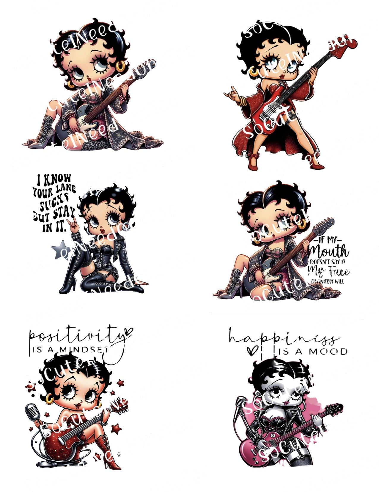 Betty Boop #8 Waterslide Decals - SoCuteINeedOneToo