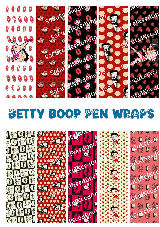 Betty Boop Pen Wraps - SoCuteINeedOneToo