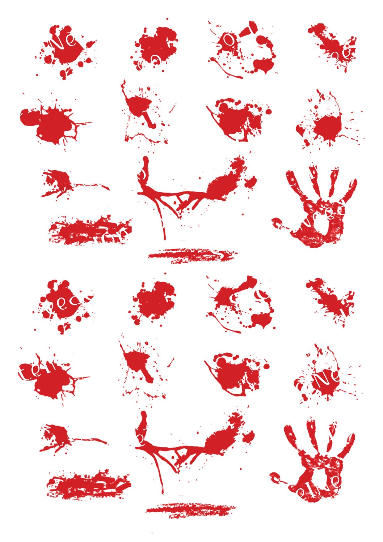 Blood Splatters 2 sets Waterslide Decals - SoCuteINeedOneToo