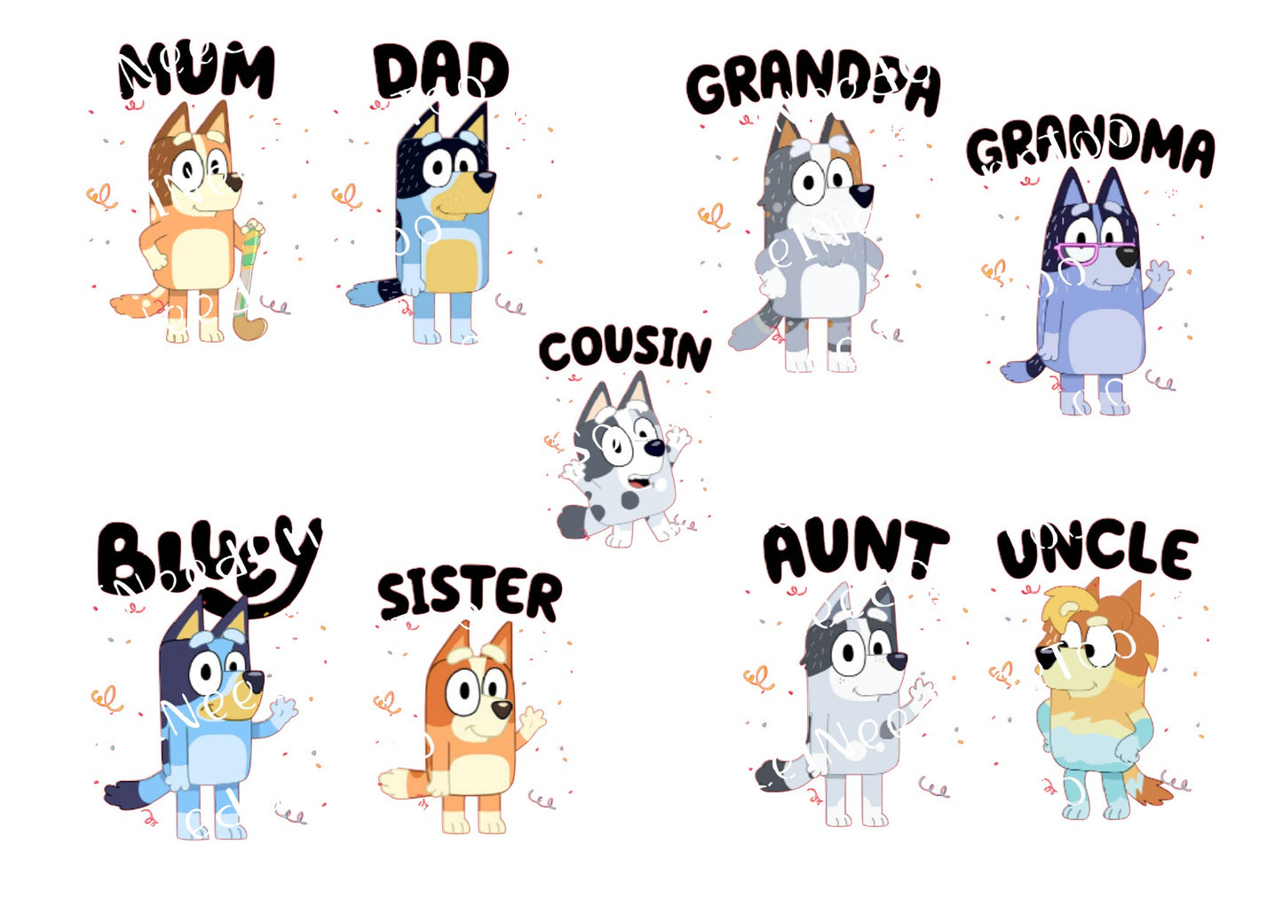 Bluey - Mum & Dad Waterslide Decals - SoCuteINeedOneToo