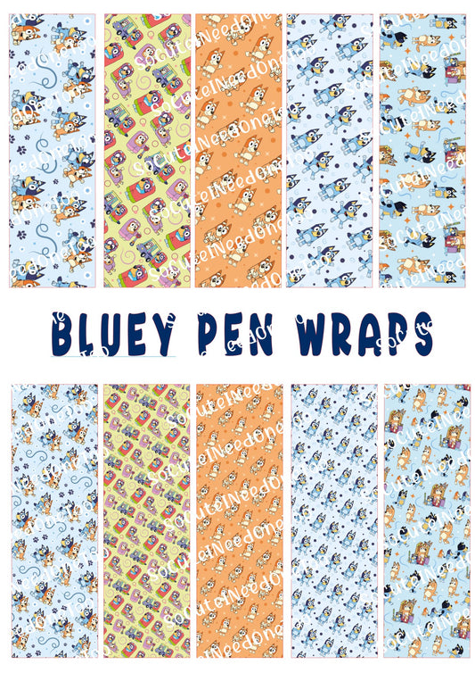 Bluey Waterslide Pen Wraps - SoCuteINeedOneToo