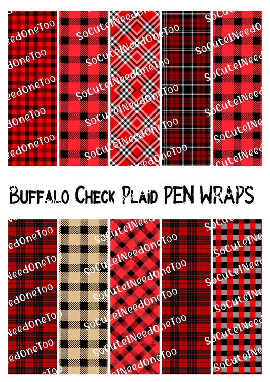 Buffalo Check Plaid Pen Wraps - SoCuteINeedOneToo