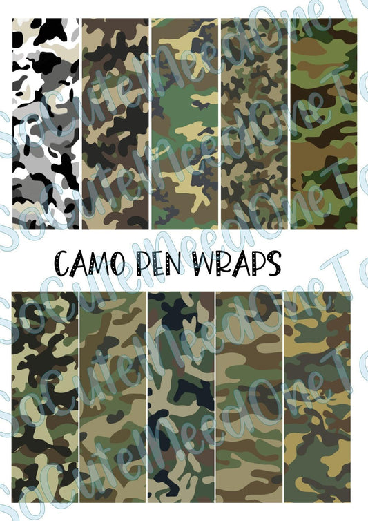 Camo Pen Waterslide Wraps - SoCuteINeedOneToo