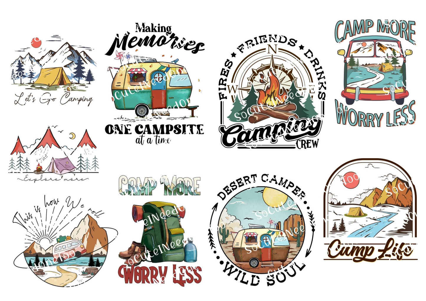 Camping - Making Memories Waterslide Decals - SoCuteINeedOneToo