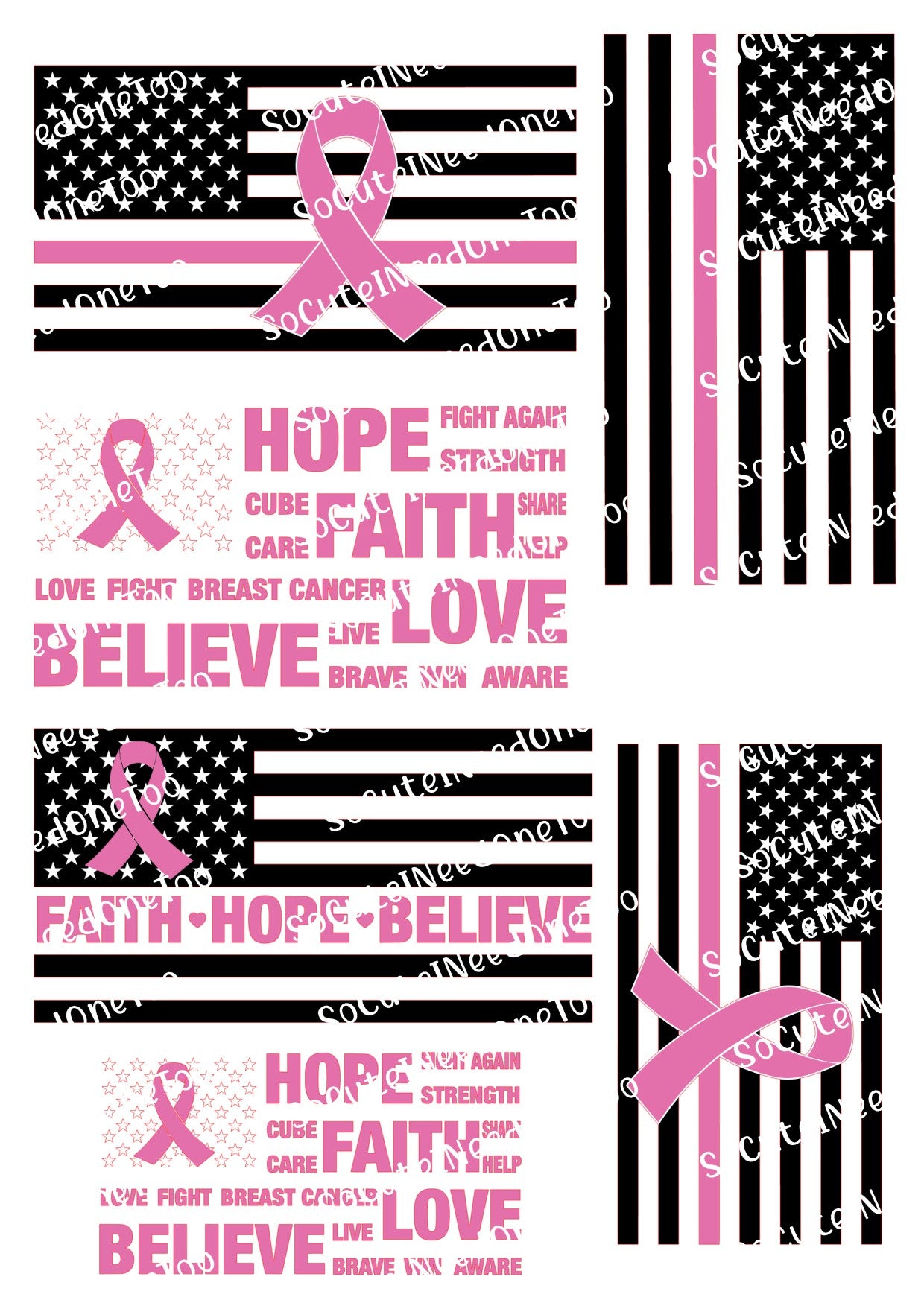 Cancer Awareness #2 Waterslide Decals - SoCuteINeedOneToo