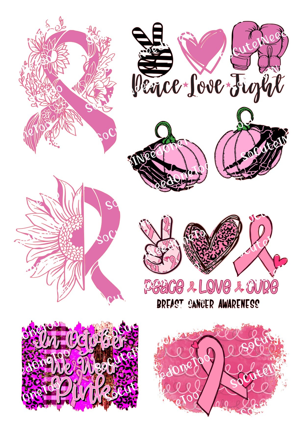 Cancer Awareness #3 Waterslide Decals - SoCuteINeedOneToo
