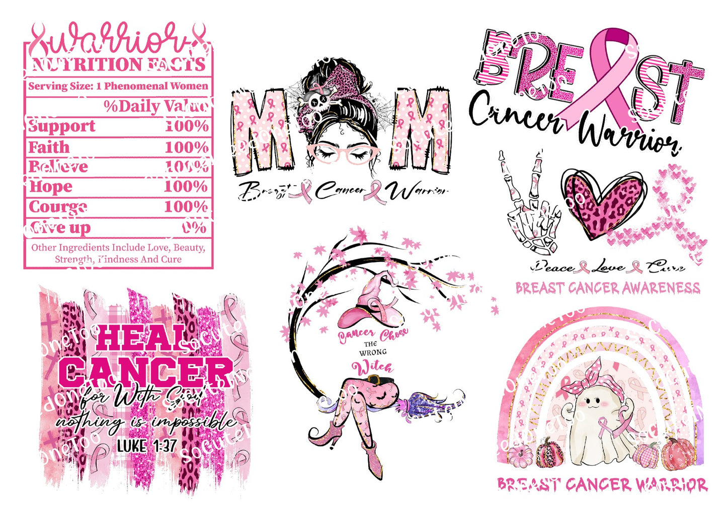 Cancer Warrior Waterslide Decals - SoCuteINeedOneToo