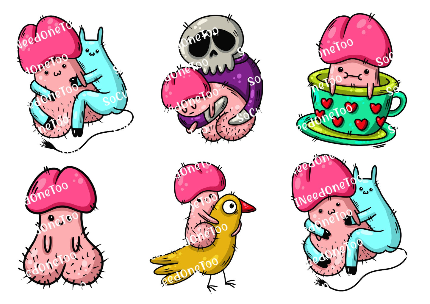 Cartoon Dicks Waterslide Decals - SoCuteINeedOneToo