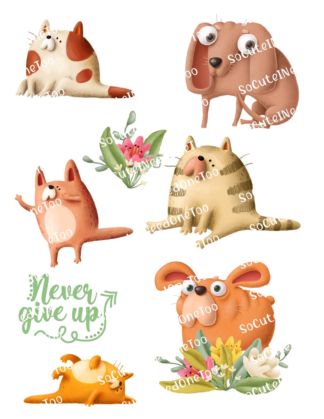 Cats Chilling Waterslide Decals - SoCuteINeedOneToo