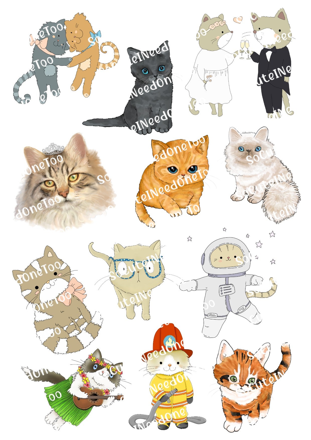 Cats Waterslide Decals - SoCuteINeedOneToo