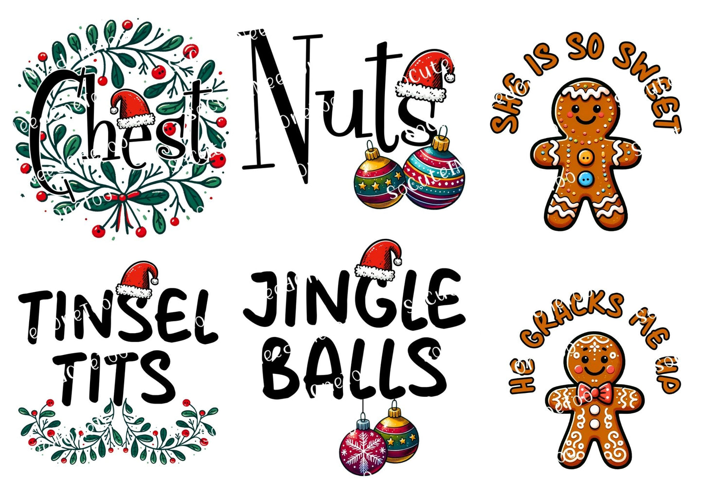 Christmas - Chest Nuts Waterslide Decals - SoCuteINeedOneToo