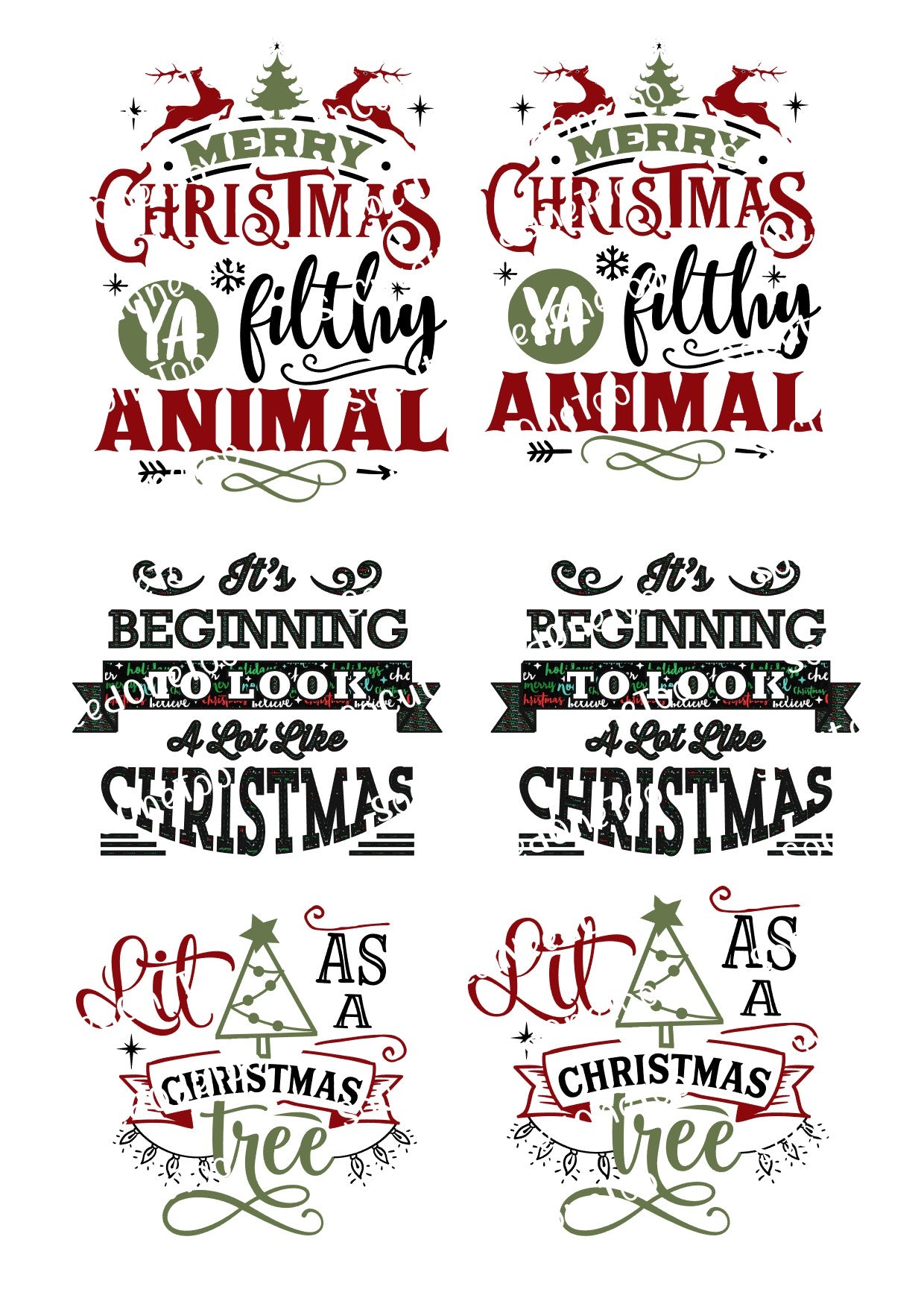 Christmas - Filthy Animal Waterslide Decals - SoCuteINeedOneToo