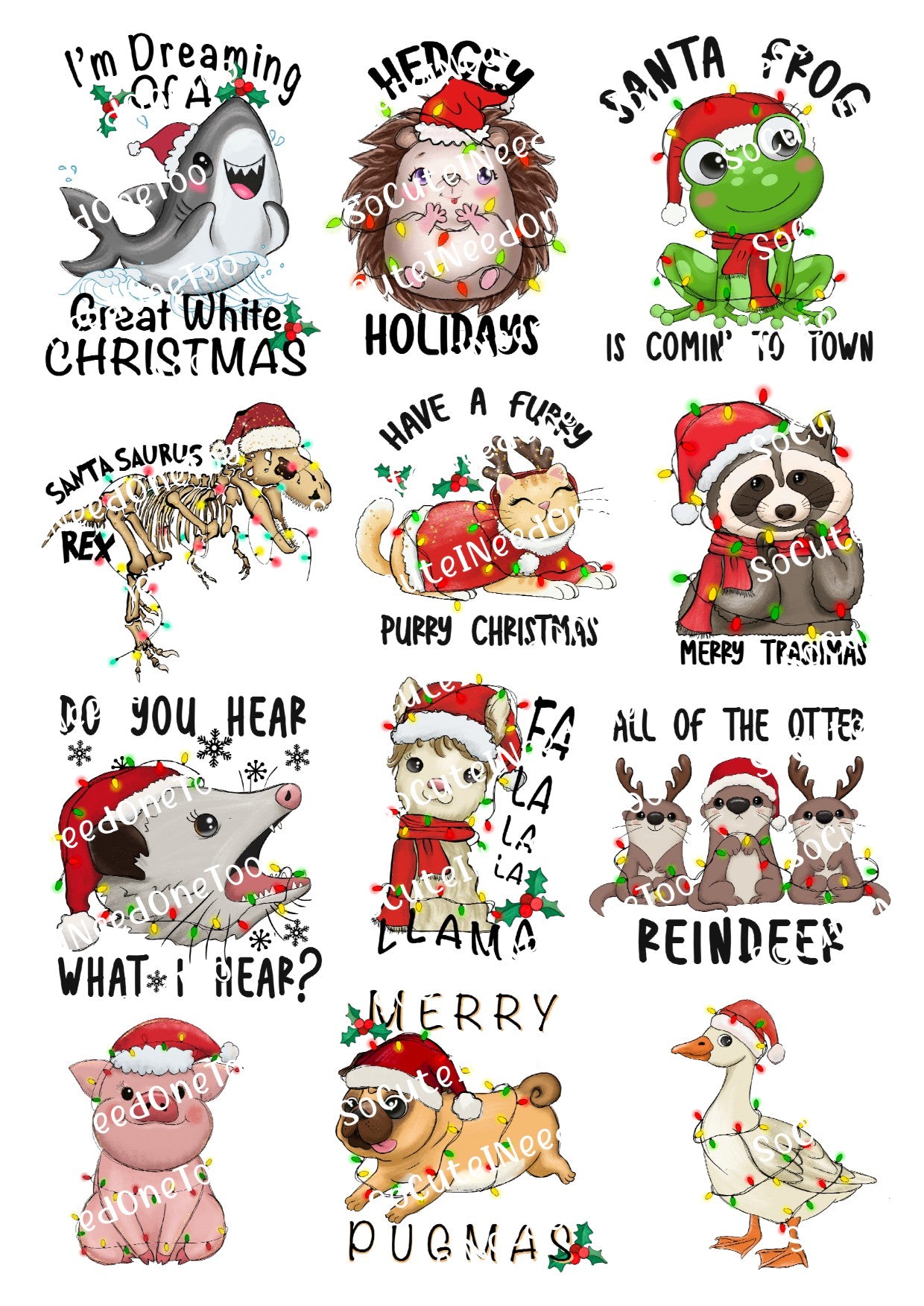 Christmas - I'm Dreaming Of Waterslide Decals - SoCuteINeedOneToo