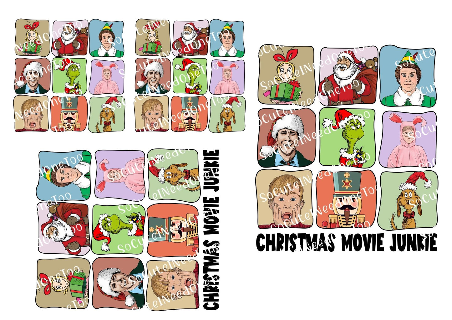 Christmas Movie Junkie Waterslide Decals - SoCuteINeedOneToo