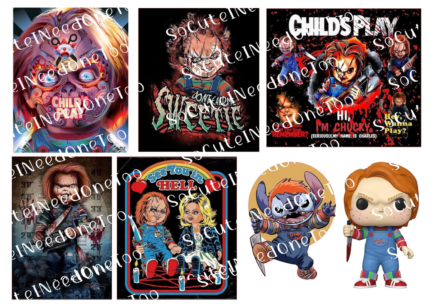 Chucky - Childs Play Waterslide Decals - SoCuteINeedOneToo