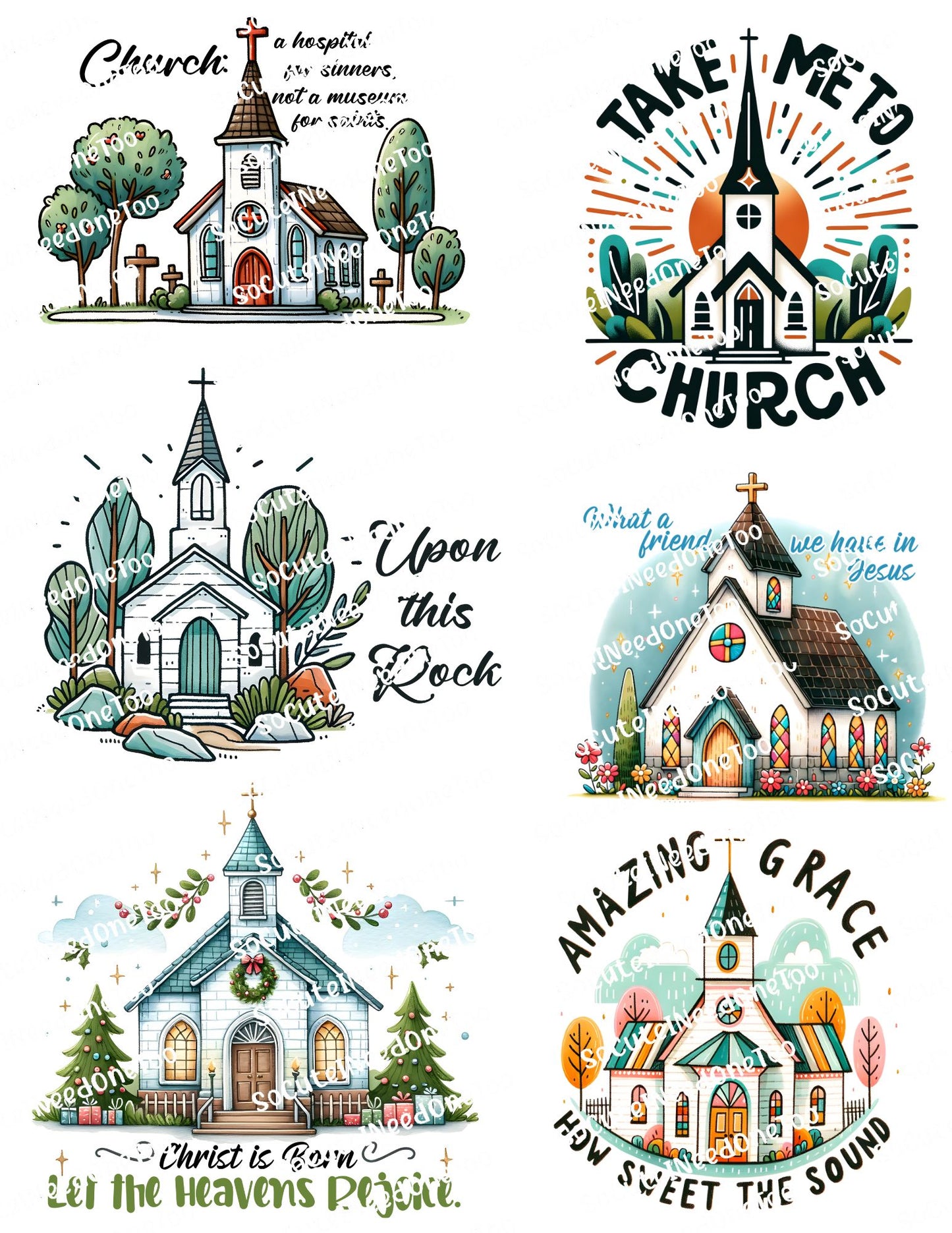 Church #3 Waterslide Decals - SoCuteINeedOneToo