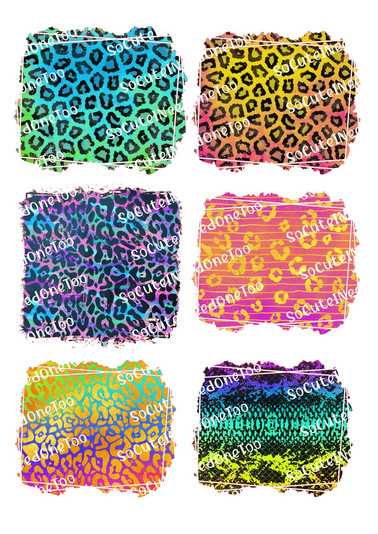 Colorful Animal Prints #1 Waterslide Decals - SoCuteINeedOneToo