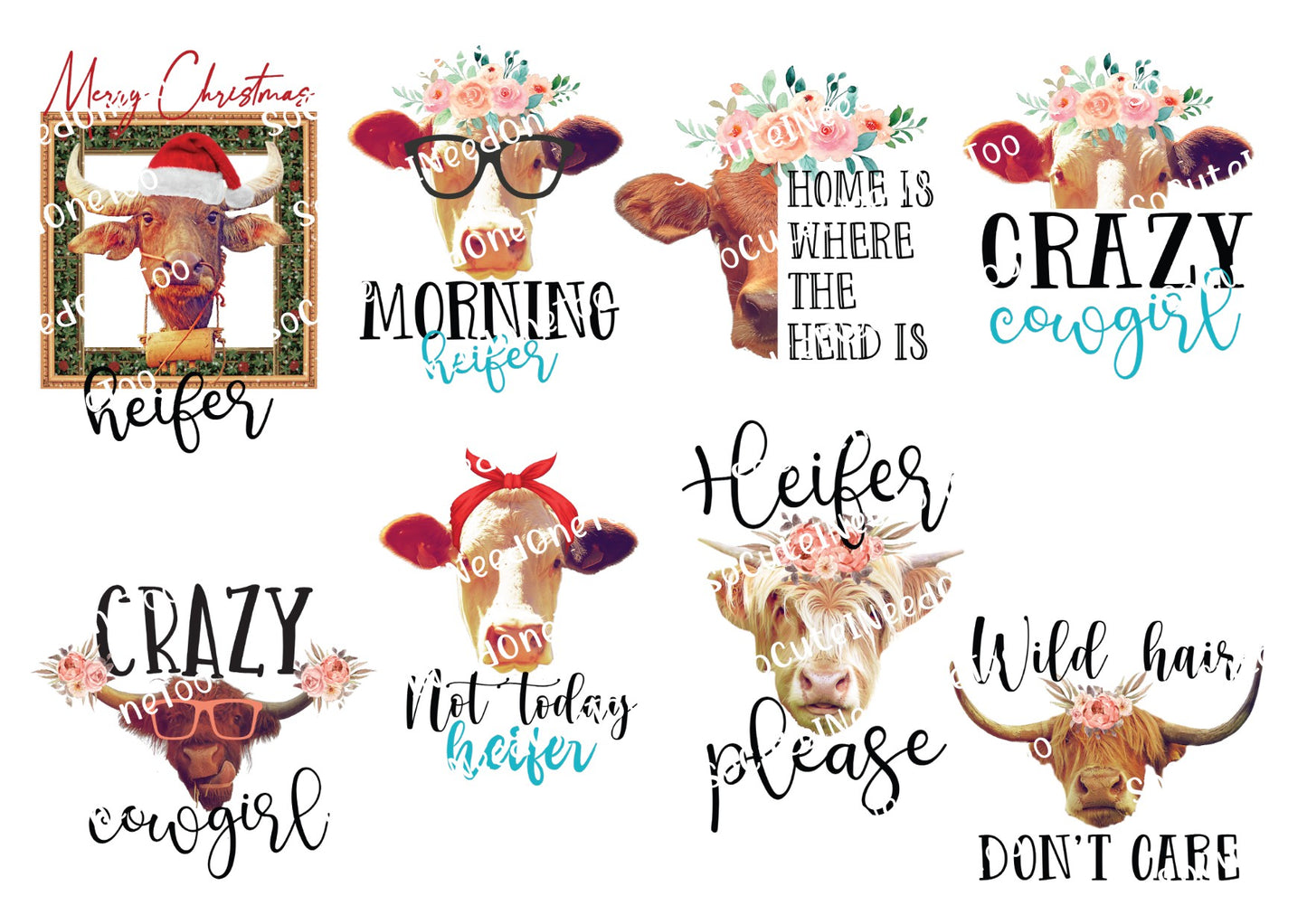 Crazy Heifers Waterslide Decals - SoCuteINeedOneToo