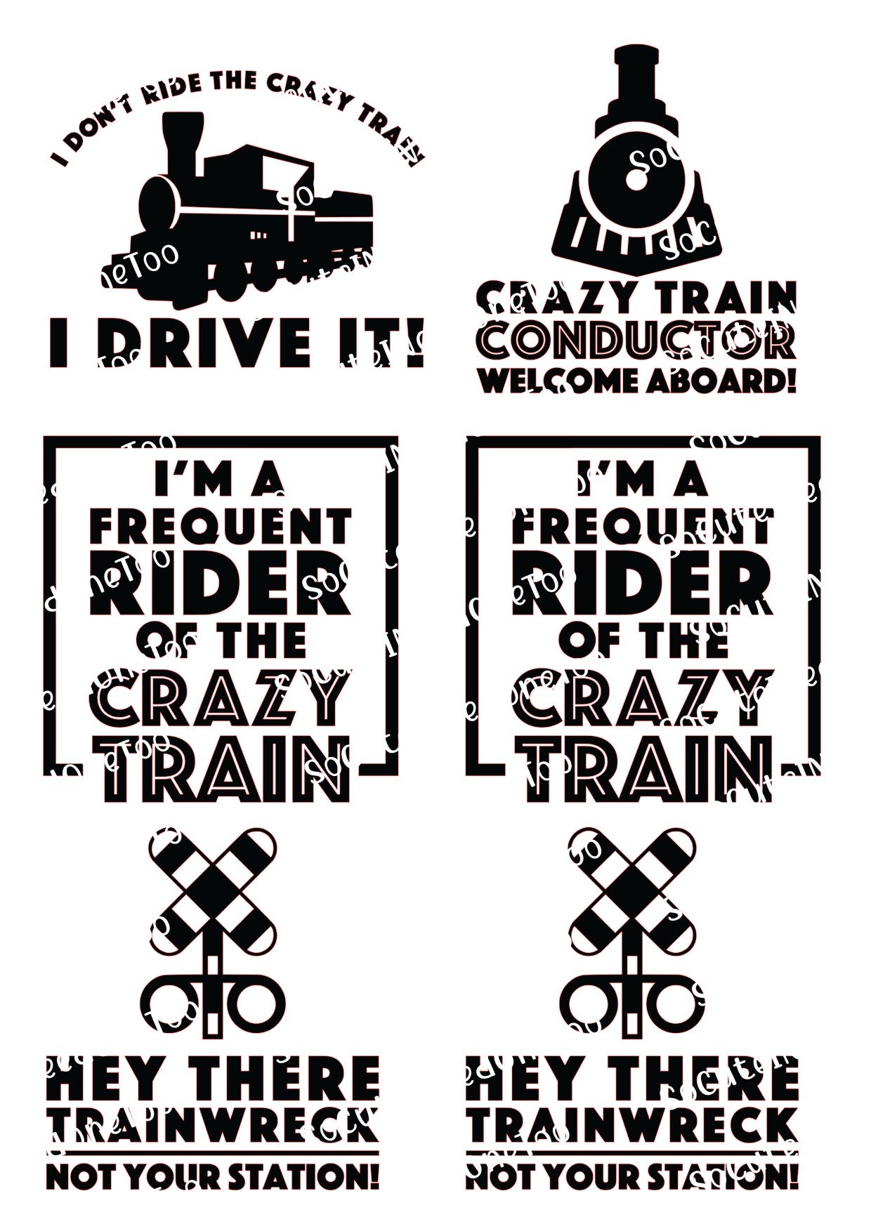 Crazy Train Waterslide Decals - SoCuteINeedOneToo
