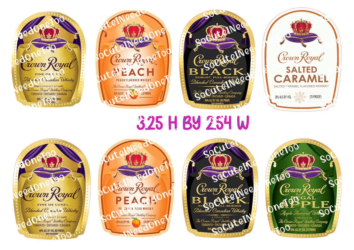 Crown Royal - Variety Sheet Waterslide Decals - SoCuteINeedOneToo