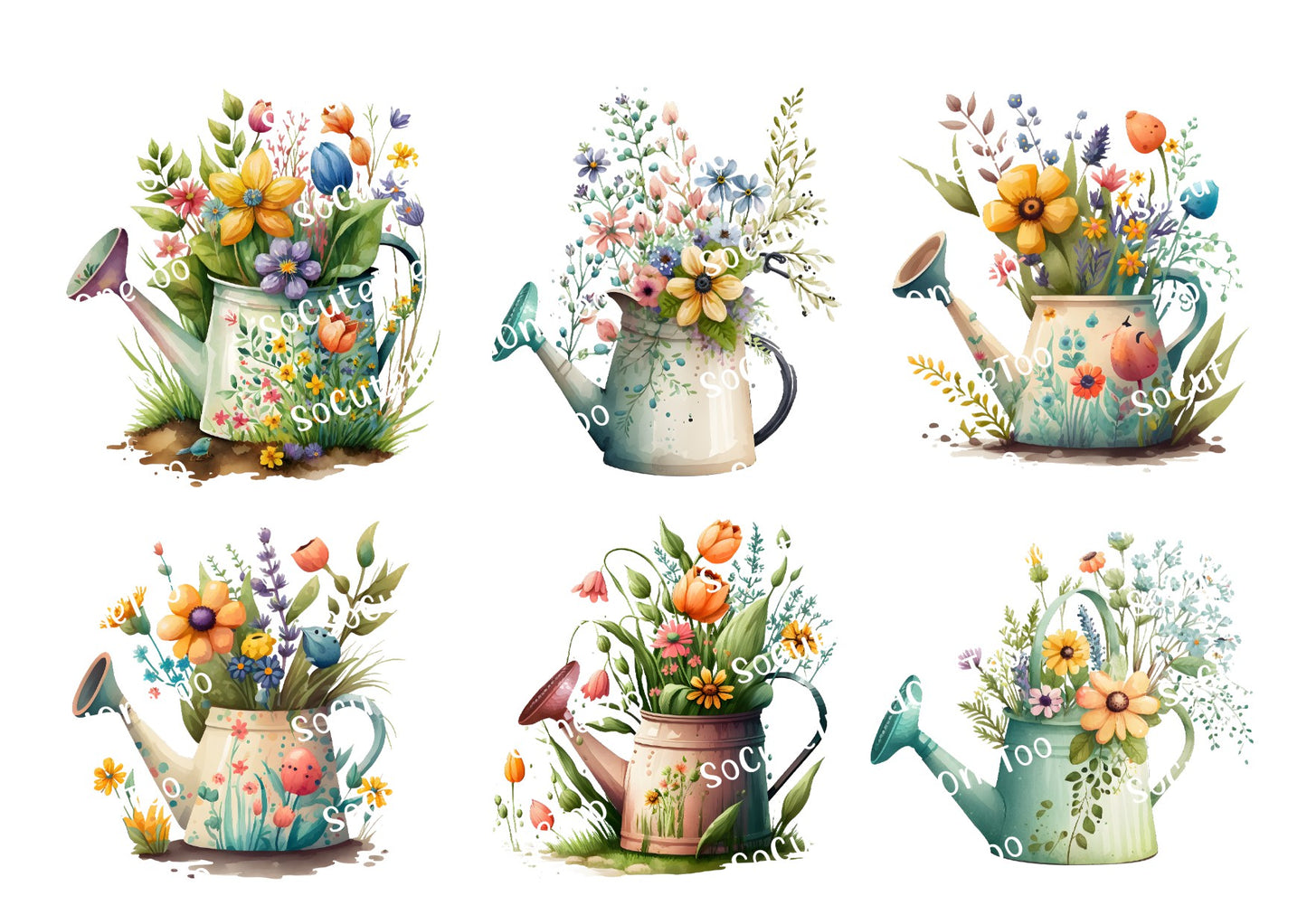 Cute Flowers in Watering Can Waterslides - SoCuteINeedOneToo