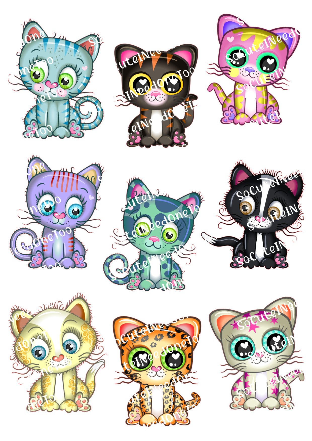 Cute Kitties Waterslide Decals - SoCuteINeedOneToo