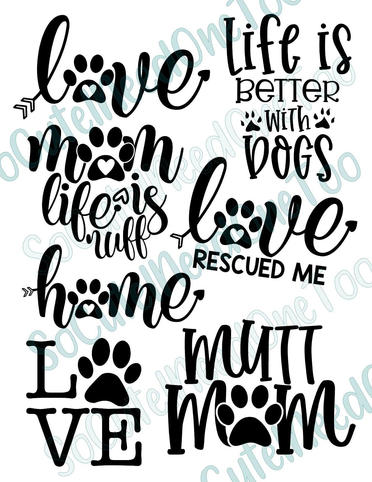 Dog Bundle on Clear/White Waterslide Paper Ready To Use - SoCuteINeedOneToo