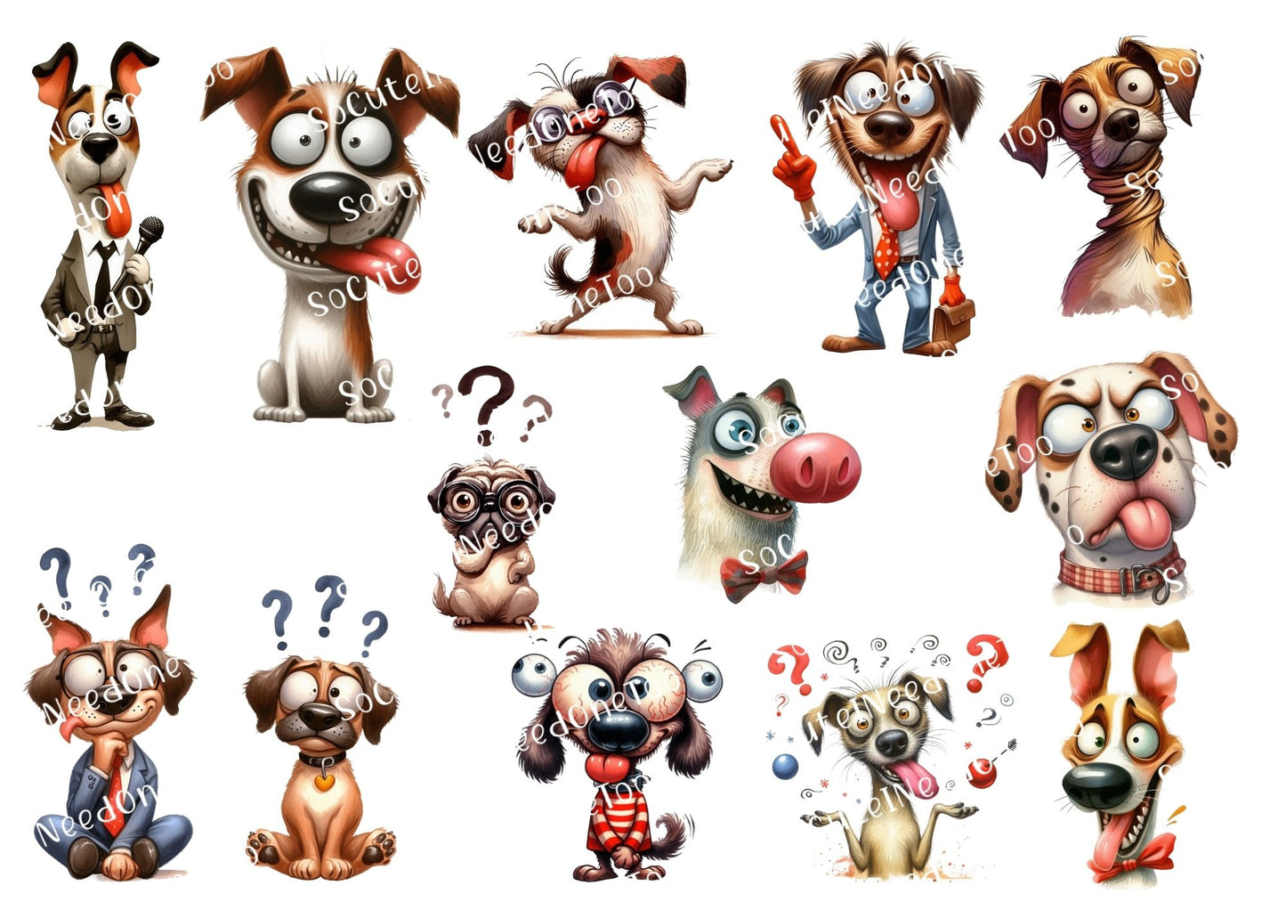 Dog Crazy Cartoons Waterslide Decals - SoCuteINeedOneToo