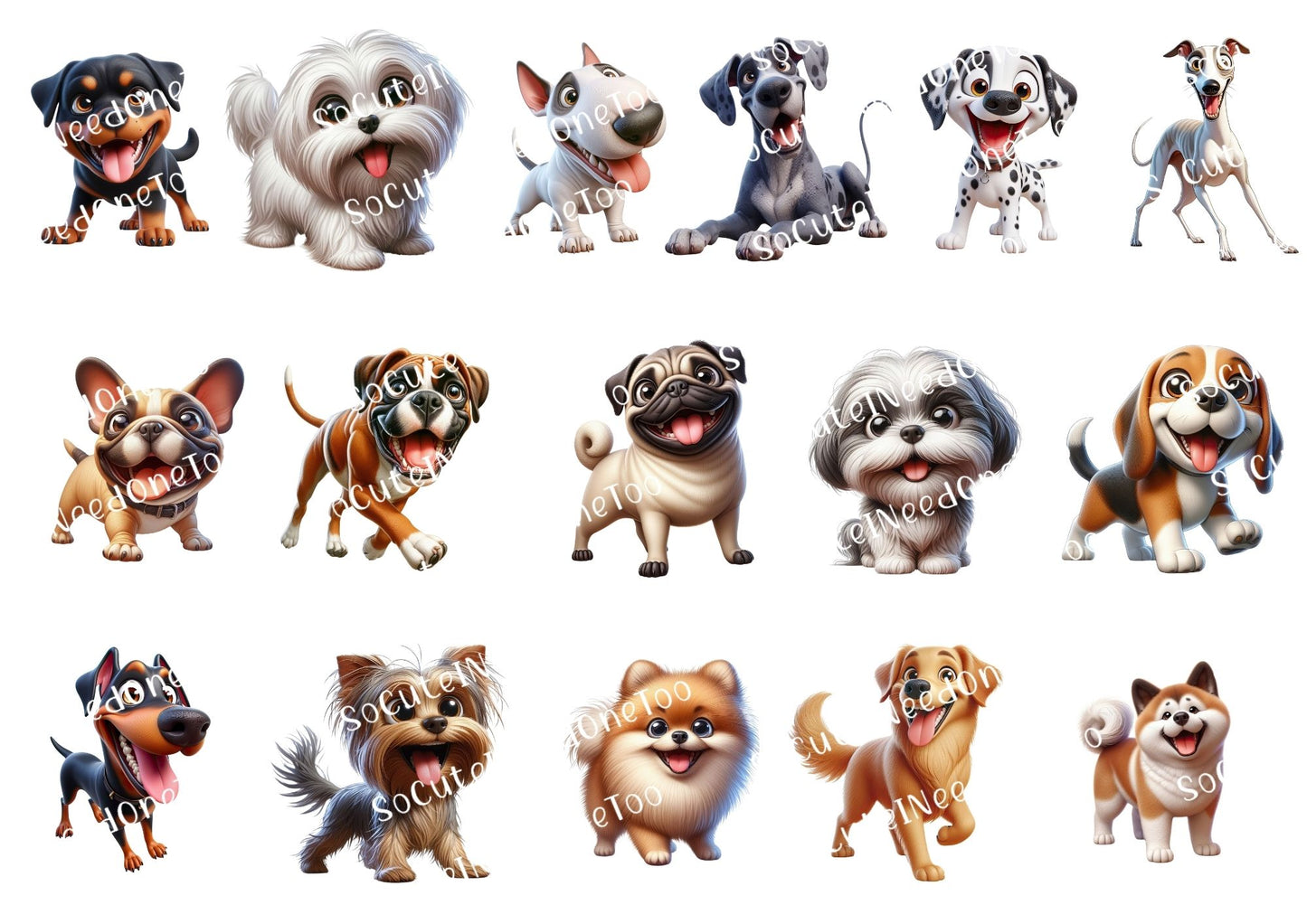 Dogs - Variety of Puppies Waterslide Decals - SoCuteINeedOneToo