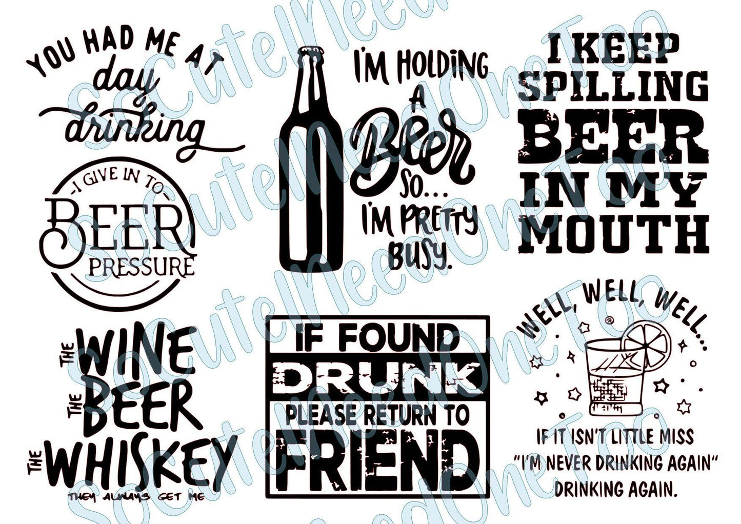 Drinking - You had me at on Clear/White Waterslide Paper Ready To Use - SoCuteINeedOneToo