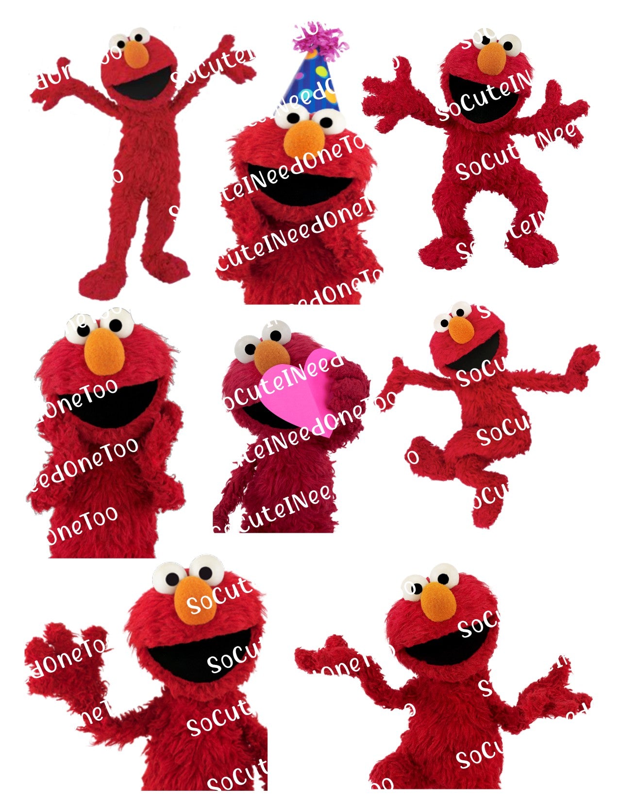 ELMO Waterslide Decals - SoCuteINeedOneToo