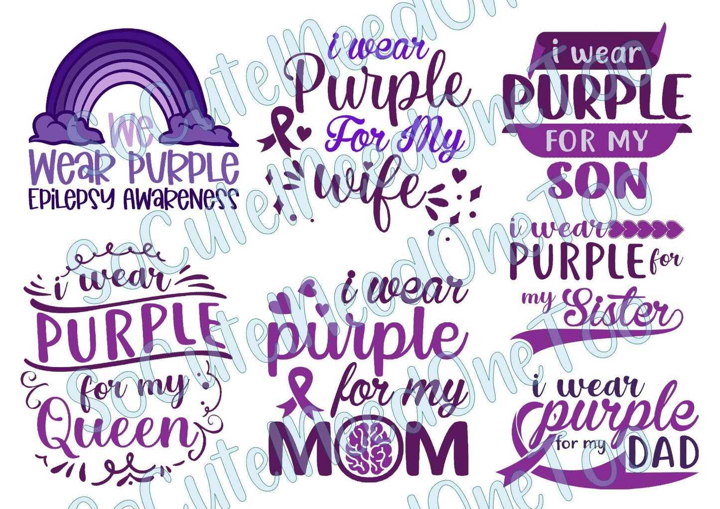 Epilepsy Awareness Waterslide Decals - SoCuteINeedOneToo