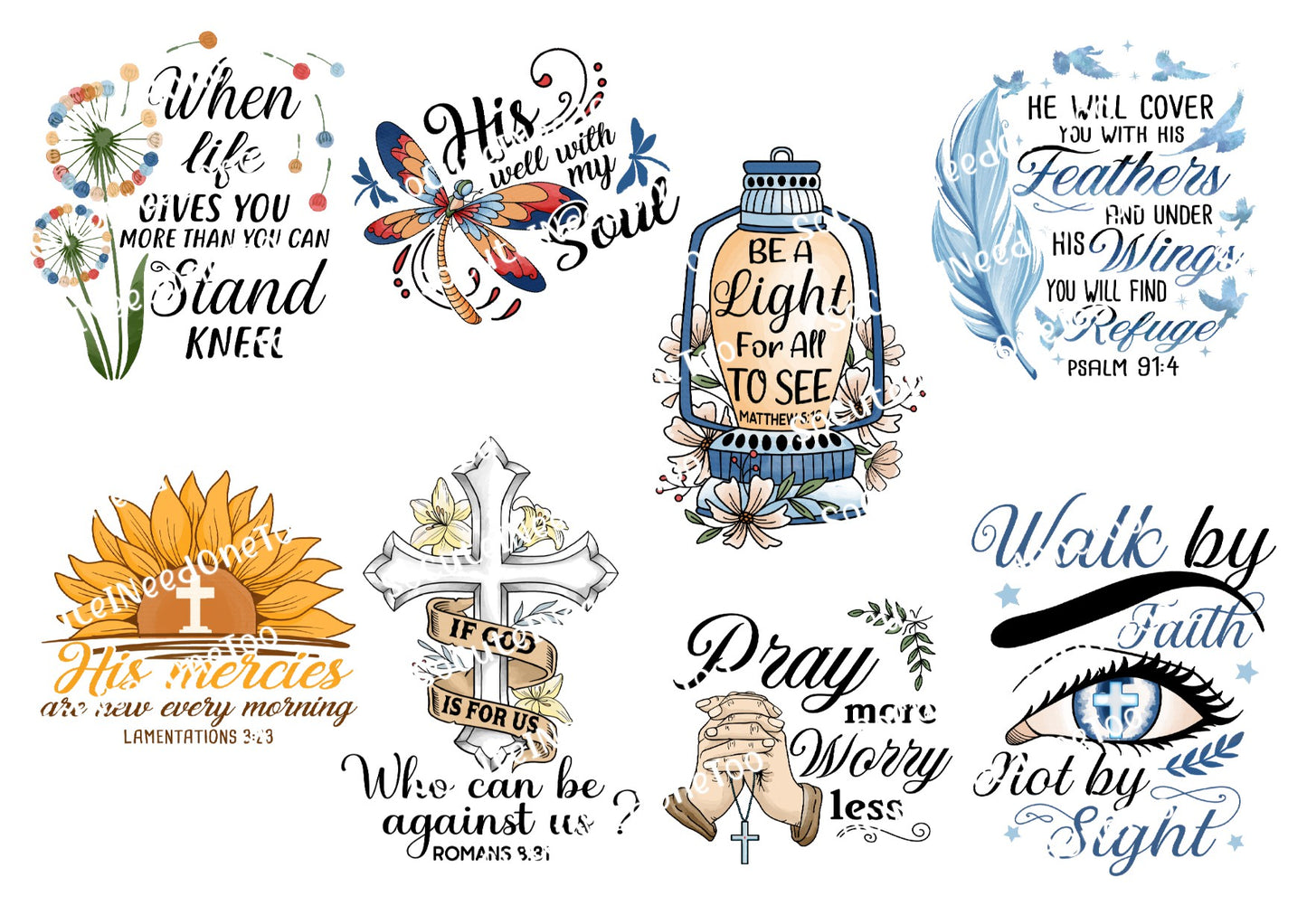 Faith Sayings Waterslide Decals - SoCuteINeedOneToo
